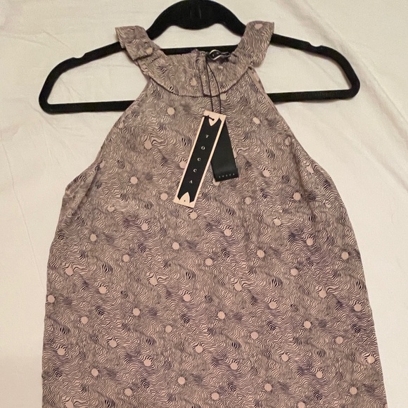 NWT Tocca 100% silk top, size 4, beige and black - Picture 5 of 13